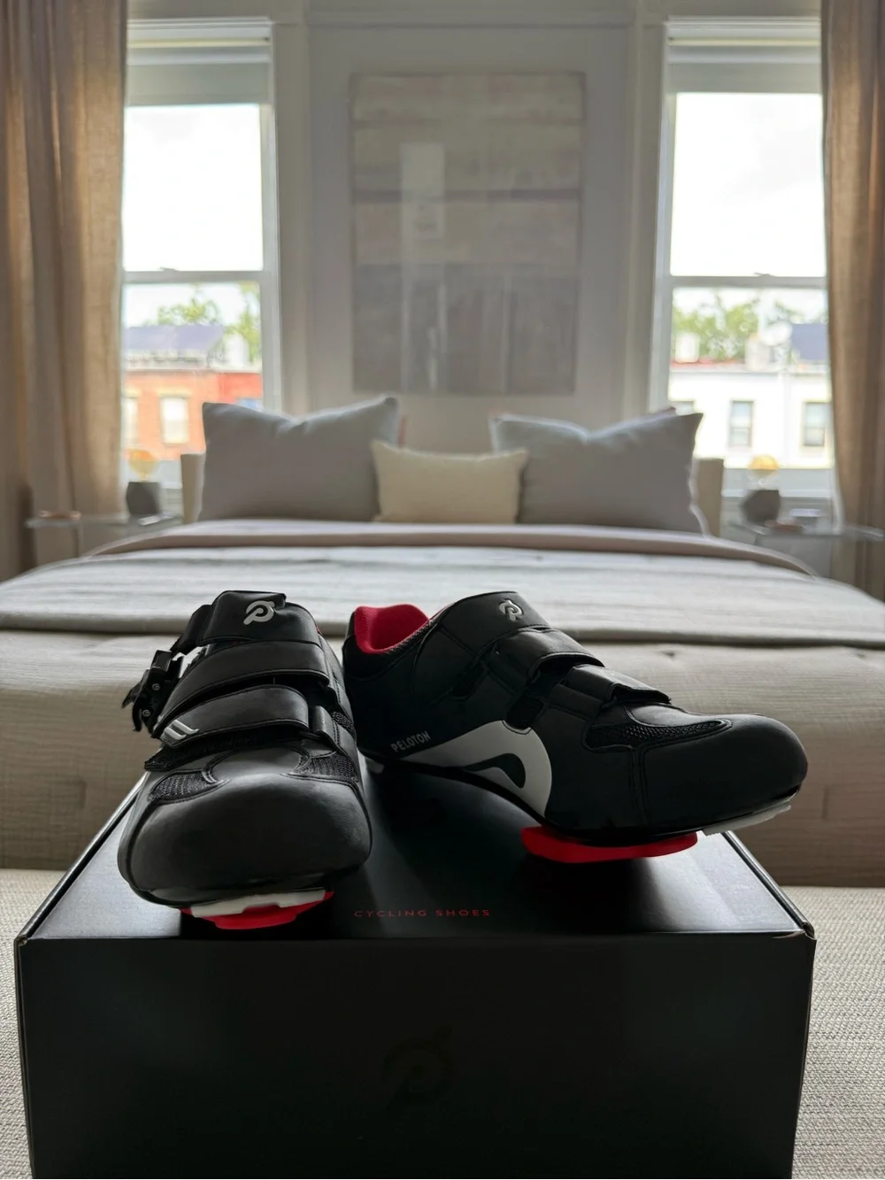 Peloton OriginalCycling Shoes - Black with White and Red Accents NWT